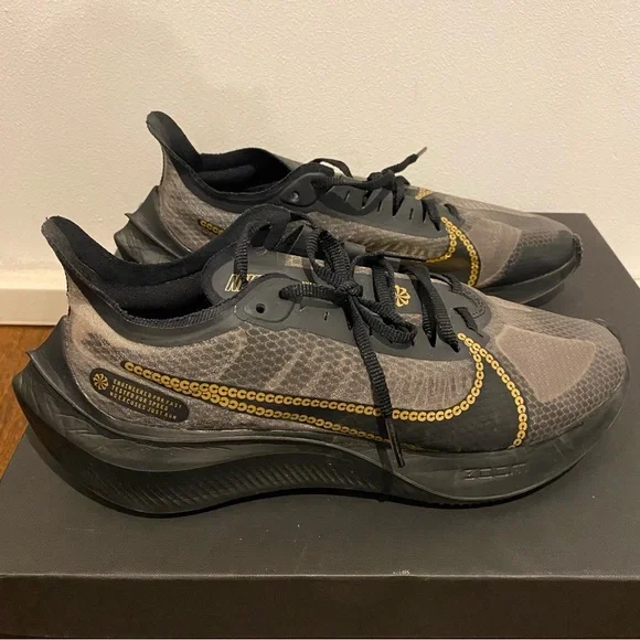 Nike Air Zoom Black & Gray Women’s Running Shoes Sneakers - Picture 7 of 7